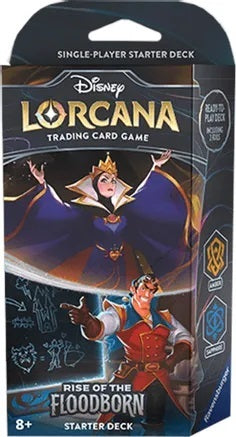 Baraja de inicio de Disney Lorcana TCG Rise of the Floodborn Amber &amp; Sapphire (fecha de lanzamiento en Australia: 15 de junio de 2024)