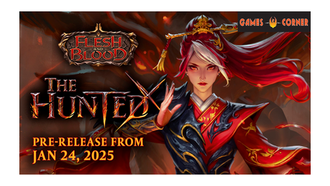 Entrada de prelanzamiento de Flesh and Blood TCG The Hunted