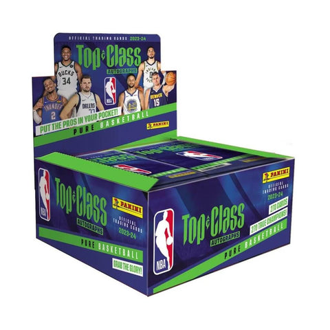 Caja de sobres de cartas coleccionables de la NBA Top Class 2024 de PANINI