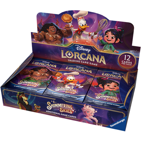 Caja de sobres Shimmering Skies del juego de cartas coleccionables Disney Lorcana (fecha de lanzamiento: 23 de agosto de 2024)